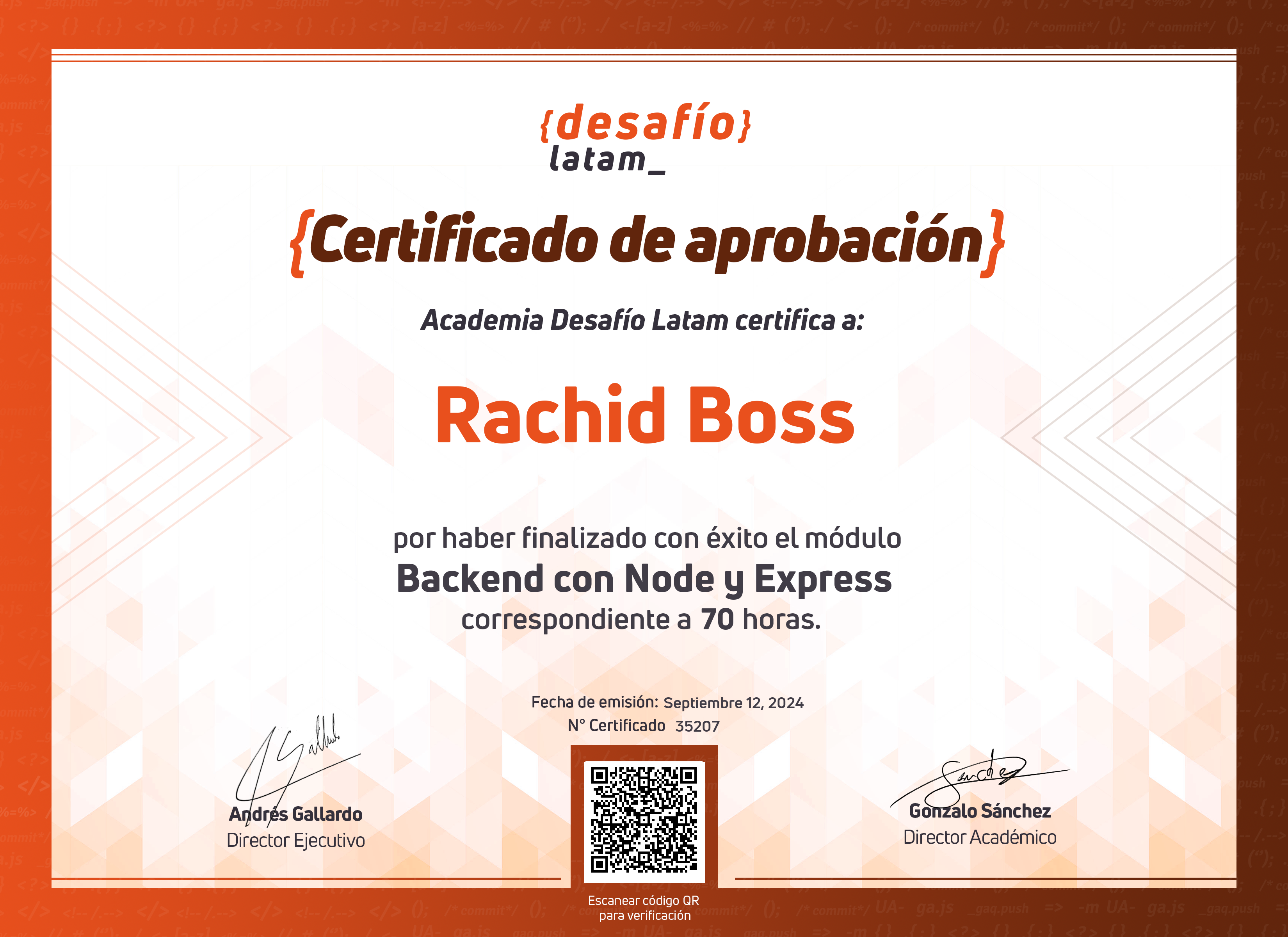 Certificado Backend
